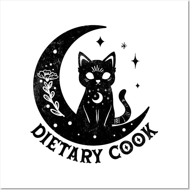 Dietary Cook - Magical Cat On Moon Design Wall Art by best-vibes-only